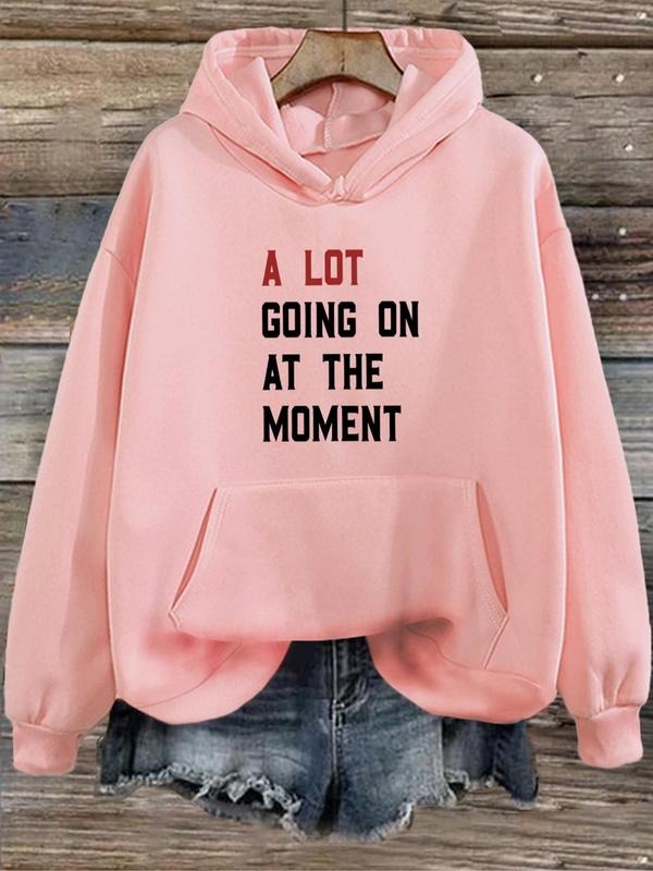 Plus Size Letter Print Drop Shoulder Drawstring - Adult & Kids T-Shirts, Sweatshirts & Hoodies apparel design preview 1