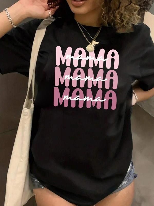 Plus Size Letter Print Round Neck Casual Short Sleeve - Adult & Kids T-Shirts, Sweatshirts & Hoodies apparel design preview 1
