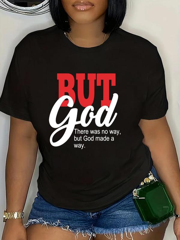 Plus Size Letter Print Round Neck Crew Short Sleeve - Adult & Kids T-Shirts, Sweatshirts & Hoodies apparel design preview 1