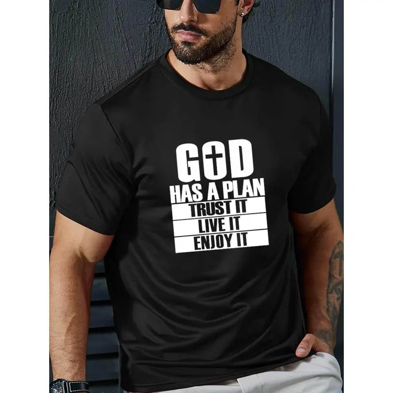 Plus Size God Has Plan Print Casual Short Sleeve Crew - Adult & Kids T-Shirts, Sweatshirts & Hoodies apparel design preview 1