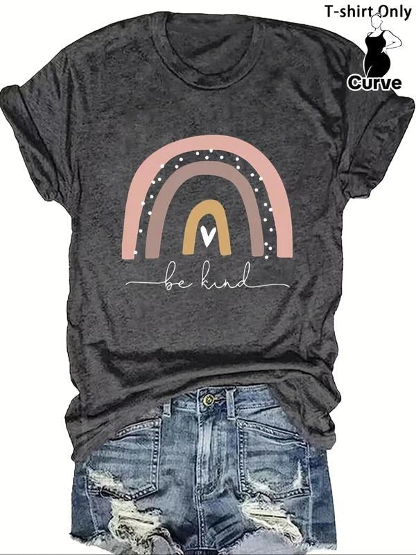 Plus Size Rainbow Round Neck Casual Short Sleeve - Adult & Kids T-Shirts, Sweatshirts & Hoodies apparel design preview 1