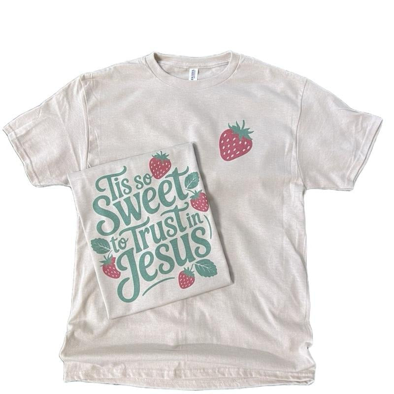 Pocket Print Tis So Sweet Trust Jesus Christian - Adult & Kids T-Shirts, Sweatshirts & Hoodies apparel design preview 1