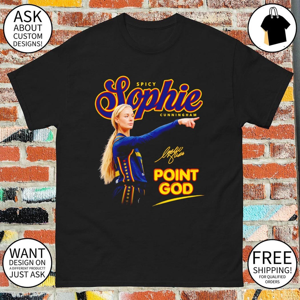 Point God Sophie Cunningham Indiana Fever Basketball - Adult & Kids T-Shirts, Sweatshirts & Hoodies apparel design preview 1