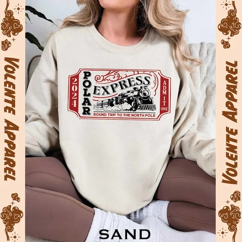 Polar Express Ticket Train Depot North Pole - Adult & Kids T-Shirts, Sweatshirts & Hoodies apparel design preview 1
