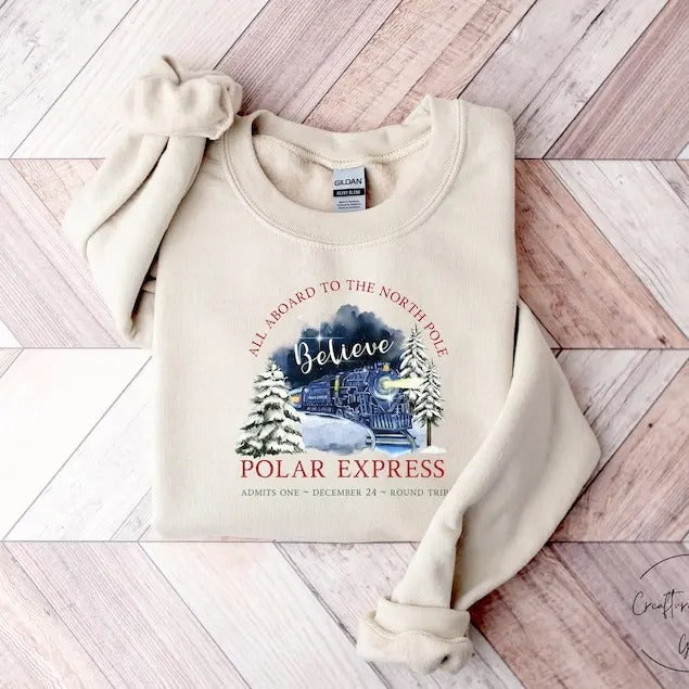 Polar Express Family Merry Xmas - Adult & Kids T-Shirts, Sweatshirts & Hoodies apparel design preview 1