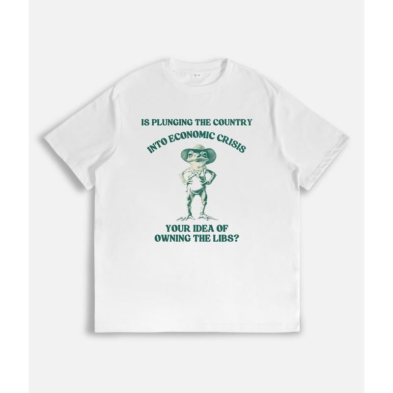 Political Satire Frog "Is Plunging Country Economic - Adult & Kids T-Shirts, Sweatshirts & Hoodies apparel design preview 1