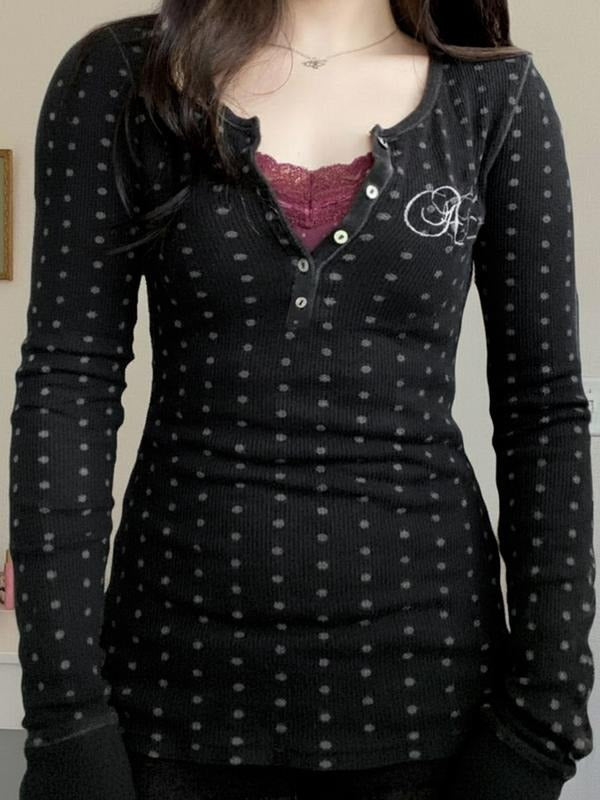 Polka Dot Fitted Casual Autumn Winter Basic - Adult & Kids T-Shirts, Sweatshirts & Hoodies apparel design preview 1