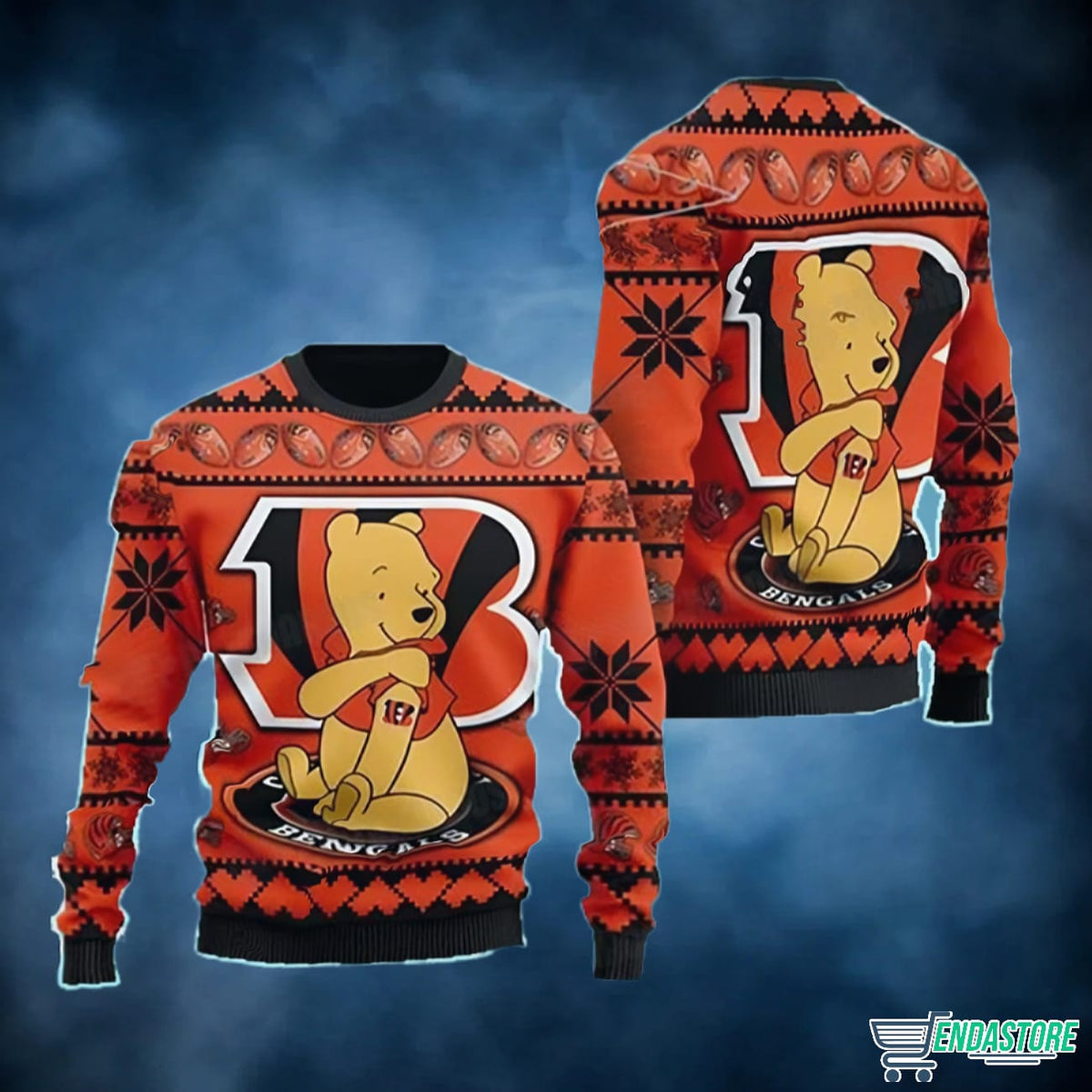 Pooh Bengals Gifts 3D Ugly Christmas Sweater - Holiday Gift product image