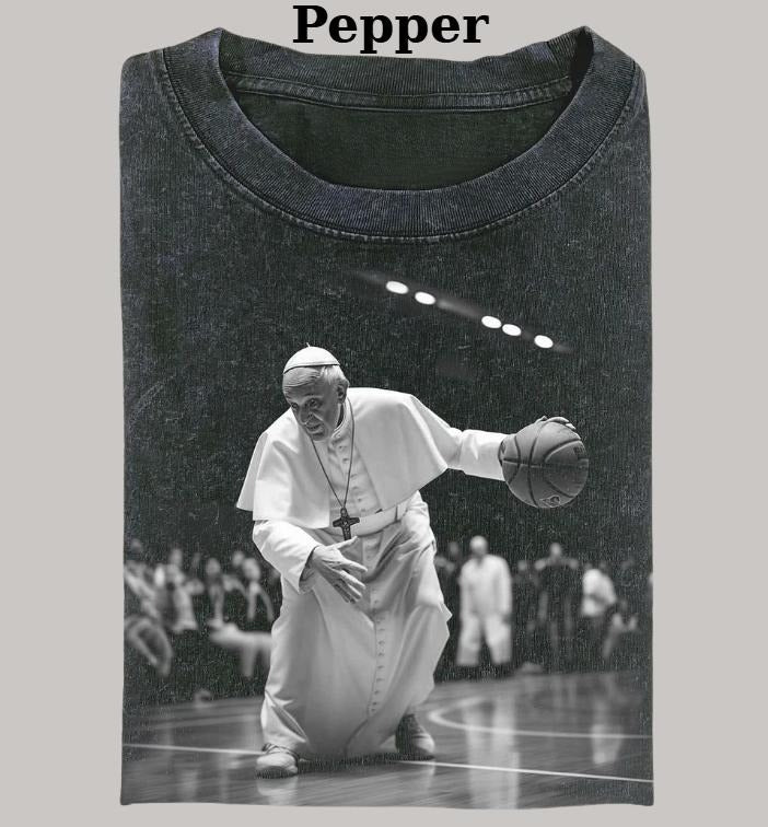 Pope Francis Vintage Classic Memorial Basketball - Adult & Kids T-Shirts, Sweatshirts & Hoodies apparel design preview 1
