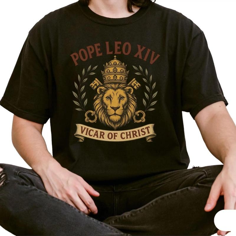 Pope Leo XIV New 14 Cotton Fabric Casual Crew Neck - Adult & Kids T-Shirts, Sweatshirts & Hoodies apparel design preview 1