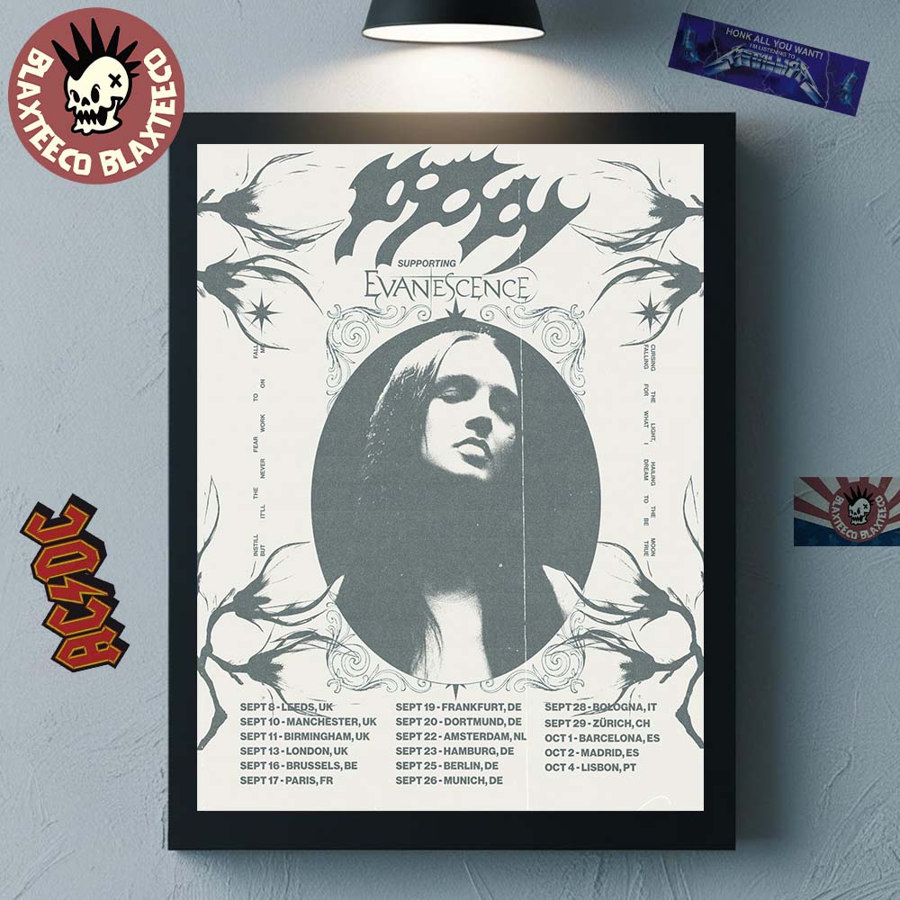 Poppy EU And UK Tour 2026 With Supporting Evanescence - Adult & Kids T-Shirts, Sweatshirts & Hoodies apparel design preview 1