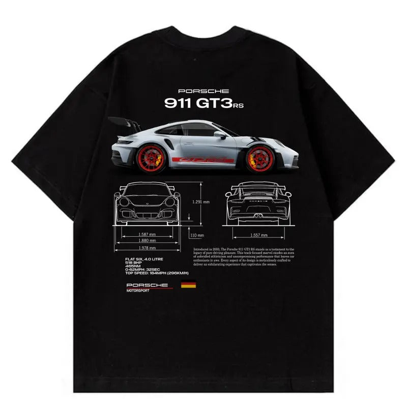 Porsche 911 GT3 RS Menswear Street Racing Car - Adult & Kids T-Shirts, Sweatshirts & Hoodies apparel design preview 1