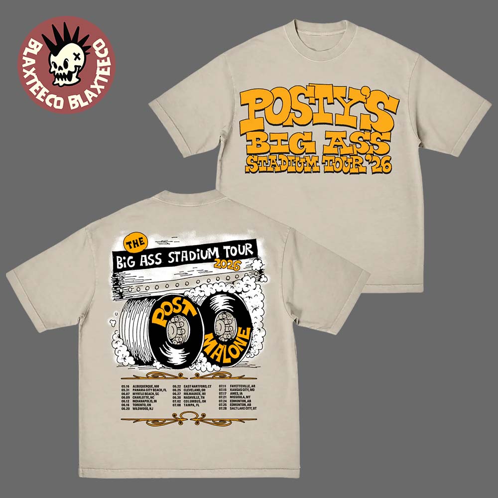 Post Malone Posty's Big Ass Stadium Tour 2026 Merch - Adult & Kids T-Shirts, Sweatshirts & Hoodies apparel design preview 1