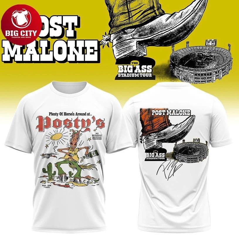 Post Malone The BIG ASS Stadium Tour Part 2 2026 Two - Adult & Kids T-Shirts, Sweatshirts & Hoodies apparel design preview 1