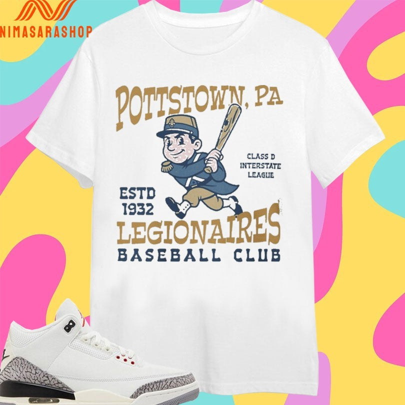Pottstown Legionaires Baseball Club Estd 1932 Class D - Adult & Kids T-Shirts, Sweatshirts & Hoodies apparel design preview 1