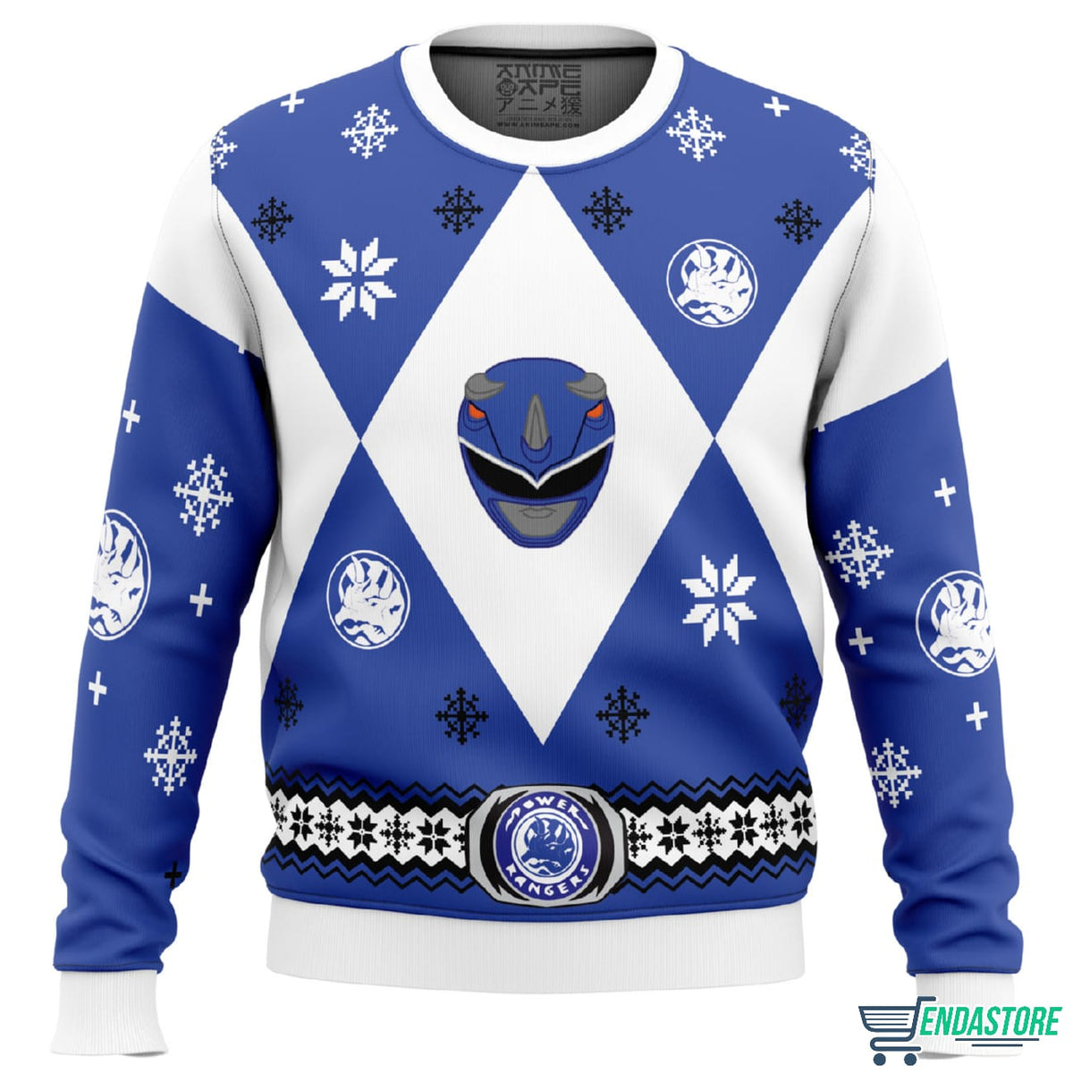 Power Rangers Blue 3D Ugly Christmas Sweater - Holiday Gift product image
