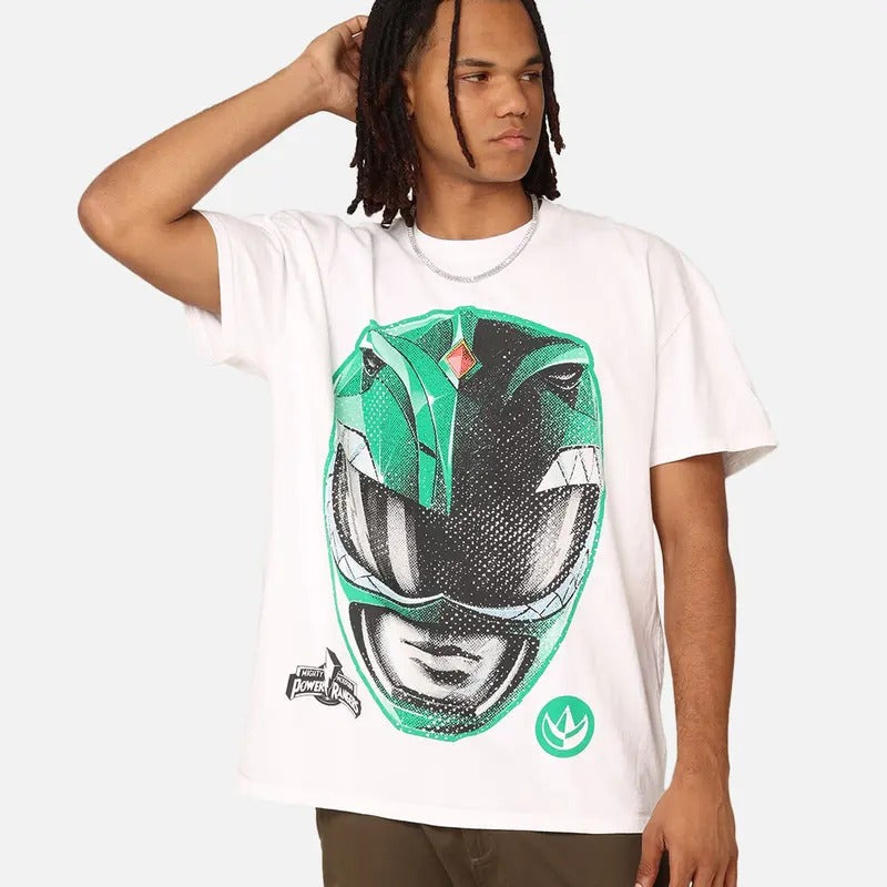 Power Rangers Green Ranger Big Head White Trending - Adult & Kids T-Shirts, Sweatshirts & Hoodies apparel design preview 1