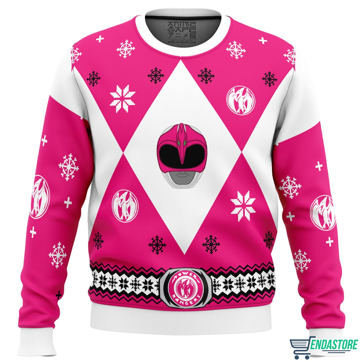 Power Rangers Pink 3D Ugly Christmas Sweater - Holiday Gift product image