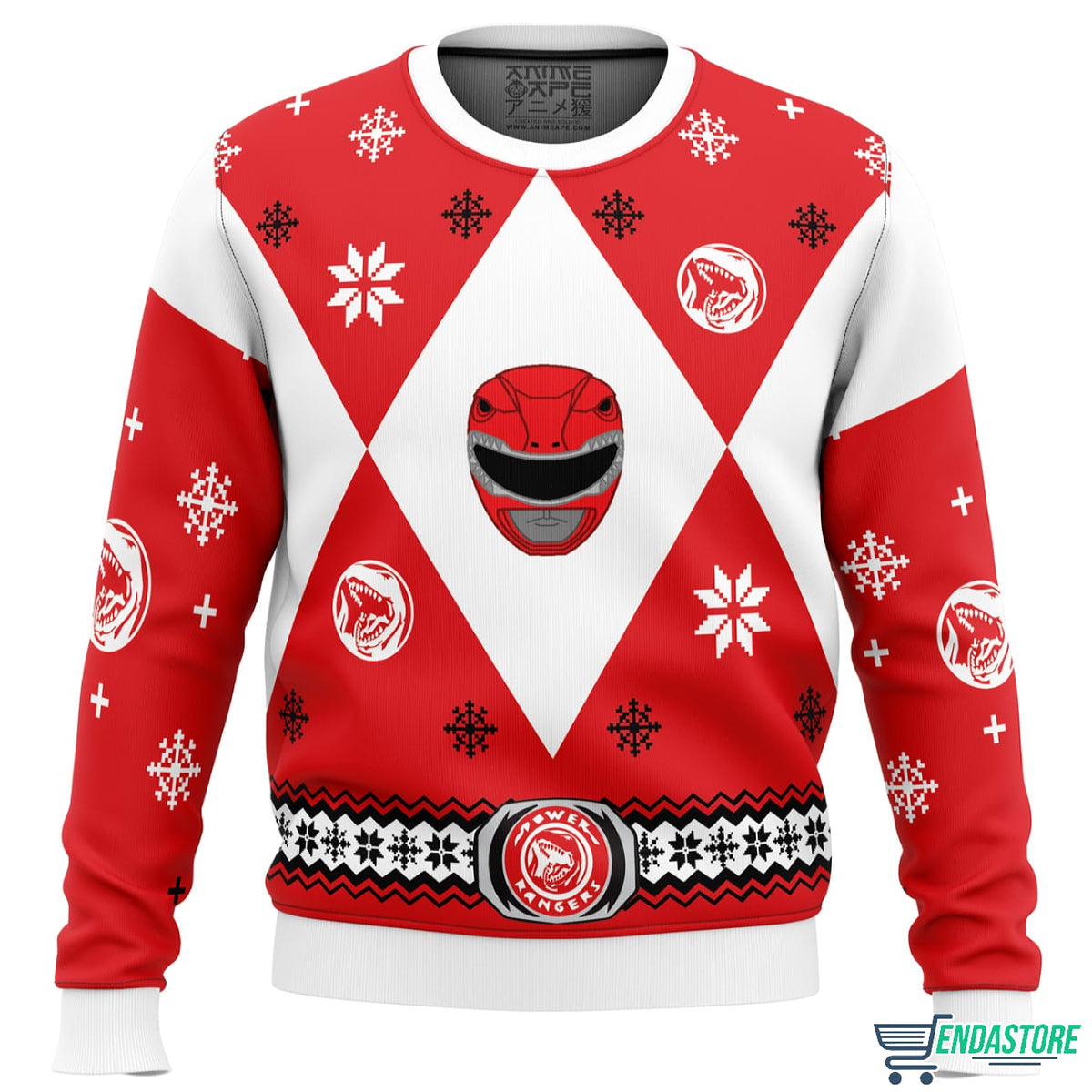 Power Rangers Red 3D Ugly Christmas Sweater - Holiday Gift product image