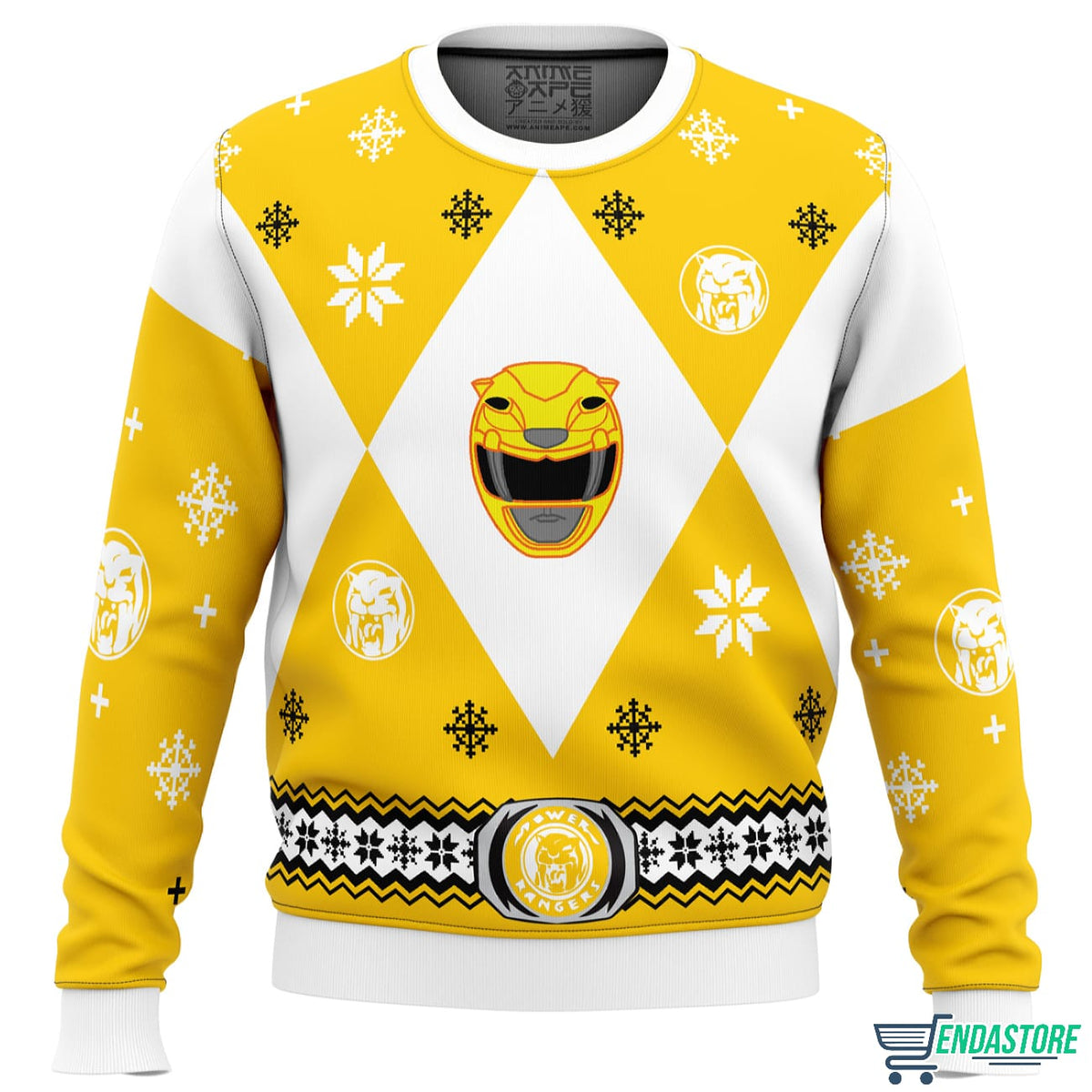 Power Rangers Yellow 3D Ugly Christmas Sweater - Holiday Gift product image