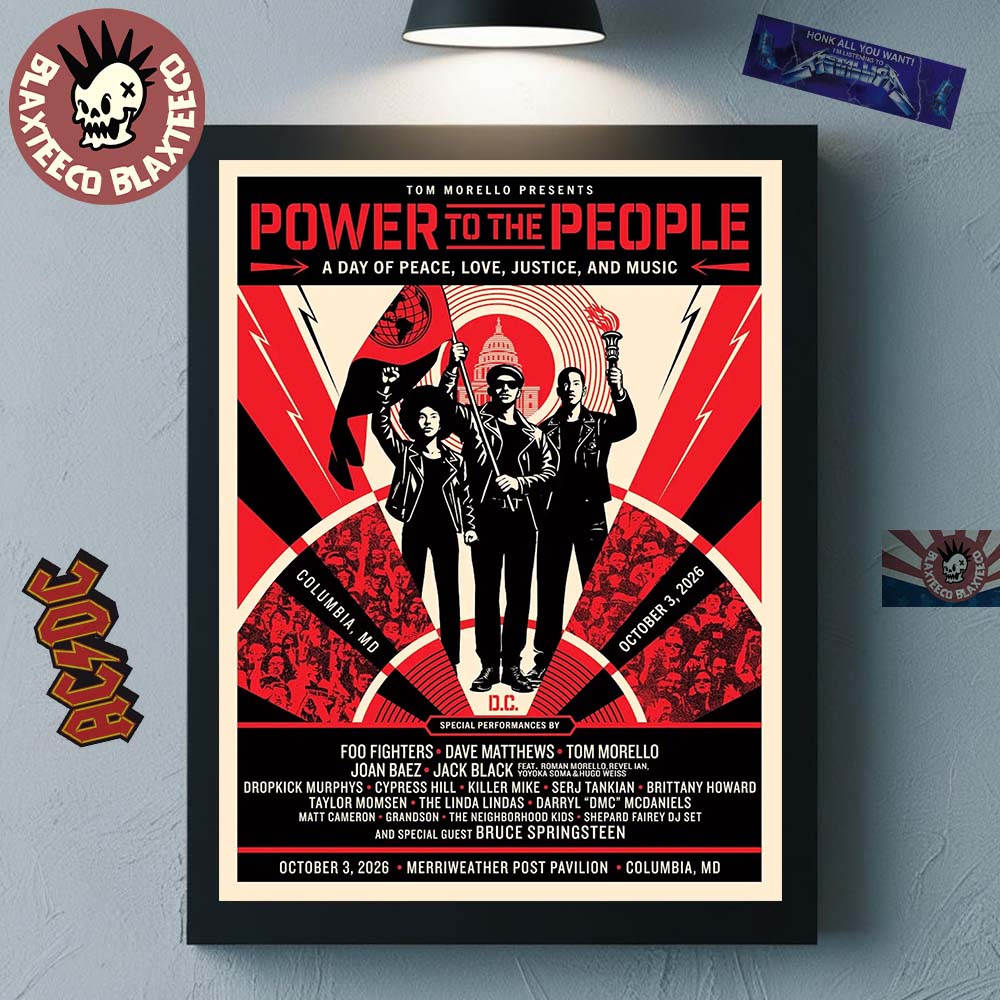 Power To The People 2026 Concert Official Poster With - Adult & Kids T-Shirts, Sweatshirts & Hoodies apparel design preview 1