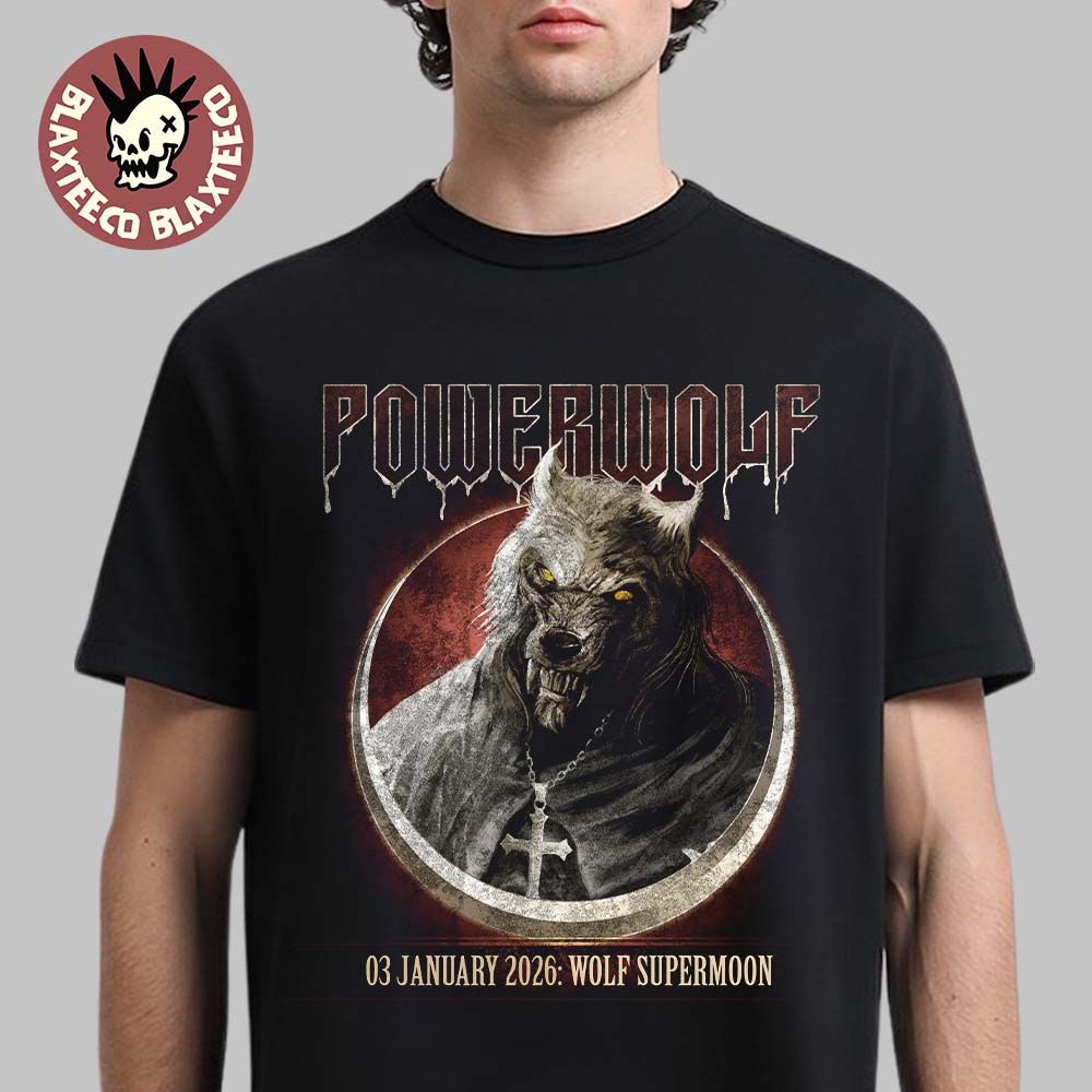 Powerwolf The Wolf Supermoon On 3 January 2026 - Adult & Kids T-Shirts, Sweatshirts & Hoodies apparel design preview 1