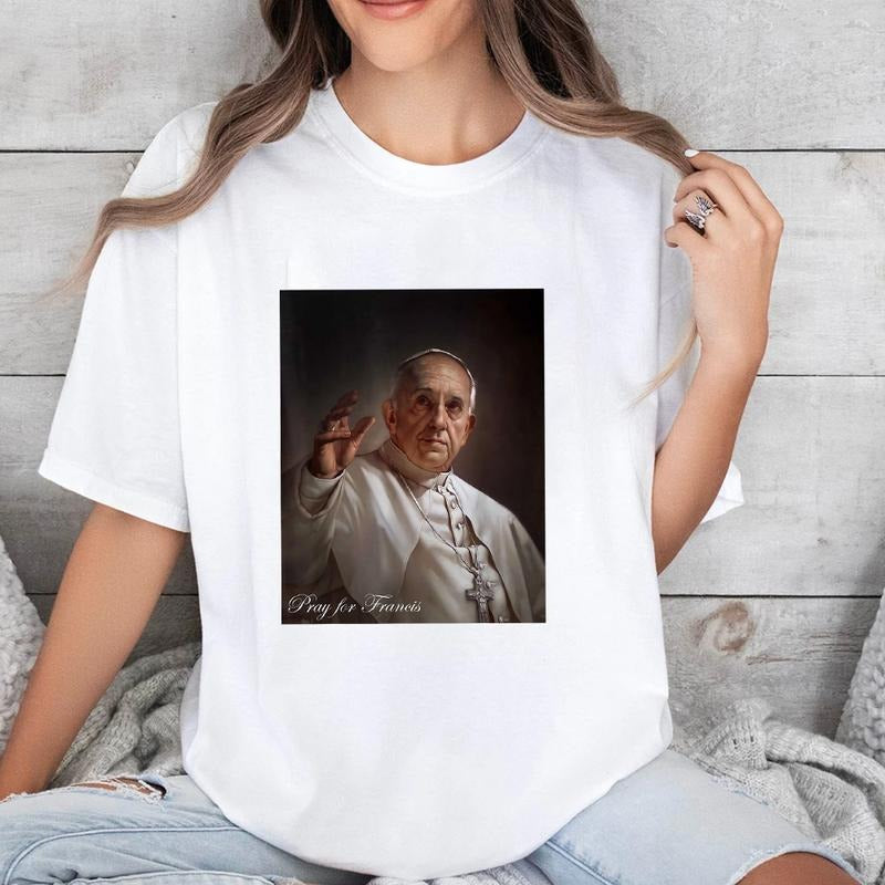Pray Francis Crew Neck Short Sleeve Tops - Adult & Kids T-Shirts, Sweatshirts & Hoodies apparel design preview 1