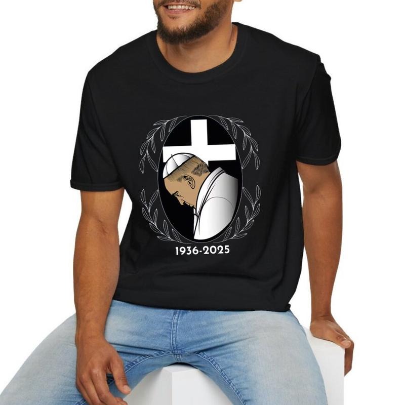 Pray Pope Francis Casual Crew Neck Short Sleeve Tops - Adult & Kids T-Shirts, Sweatshirts & Hoodies apparel design preview 1