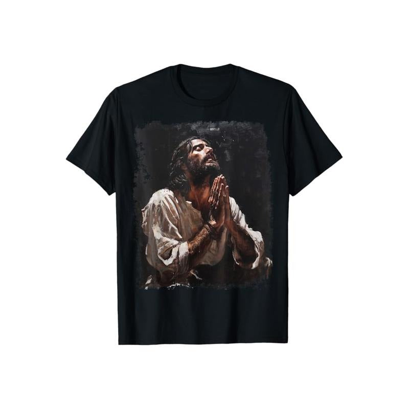 Praying Jesus Christ Christian Crew Neck Short Sleeve - Adult & Kids T-Shirts, Sweatshirts & Hoodies apparel design preview 1