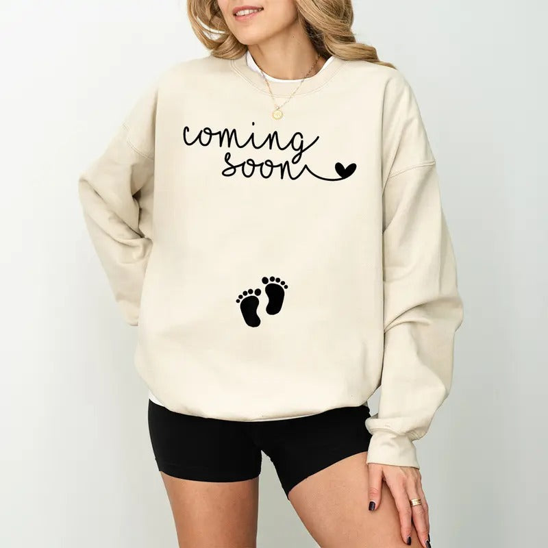 Pregnancy Announcement Baby Reveal Shower Coming Soon - Adult & Kids T-Shirts, Sweatshirts & Hoodies apparel design preview 1