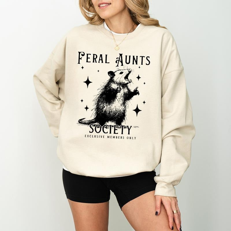 Pregnancy Reveal Sister Auntie Opossum Feral Aunt - Adult & Kids T-Shirts, Sweatshirts & Hoodies apparel design preview 1