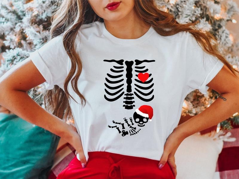 Pregnant Skeleton Maternity Party 2023 Pregnancy - Adult & Kids T-Shirts, Sweatshirts & Hoodies apparel design preview 1
