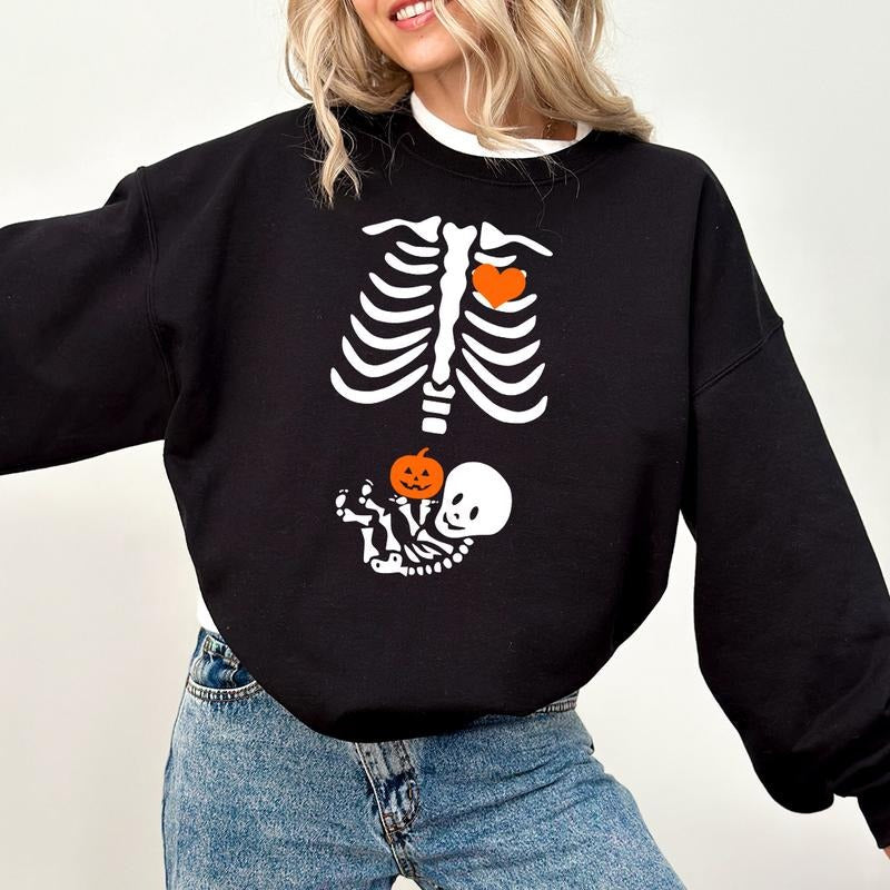 Pregnant Skeleton Funny Maternity Pregnancy - Adult & Kids T-Shirts, Sweatshirts & Hoodies apparel design preview 1