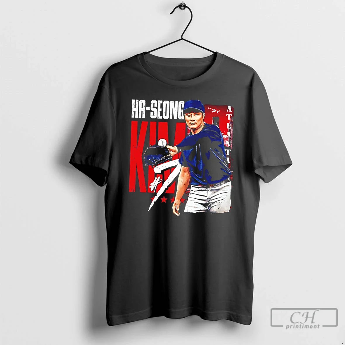 Premium Atlanta Braves Ha Seong Kim Illustration - Adult & Kids T-Shirts, Sweatshirts & Hoodies apparel design preview 1