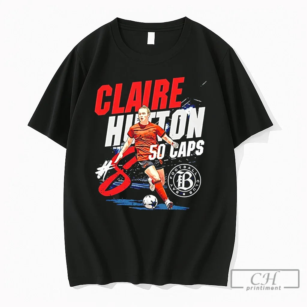 Premium Bay Football Club Claire Hutton 50 Caps - Adult & Kids T-Shirts, Sweatshirts & Hoodies apparel design preview 1