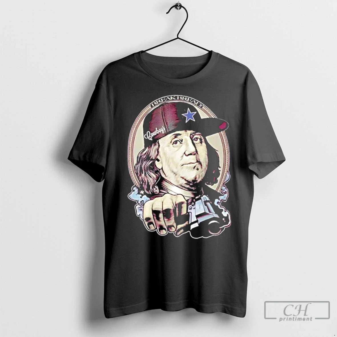 Premium Benjamin Franklin Break Bread Street Art - Adult & Kids T-Shirts, Sweatshirts & Hoodies apparel design preview 1