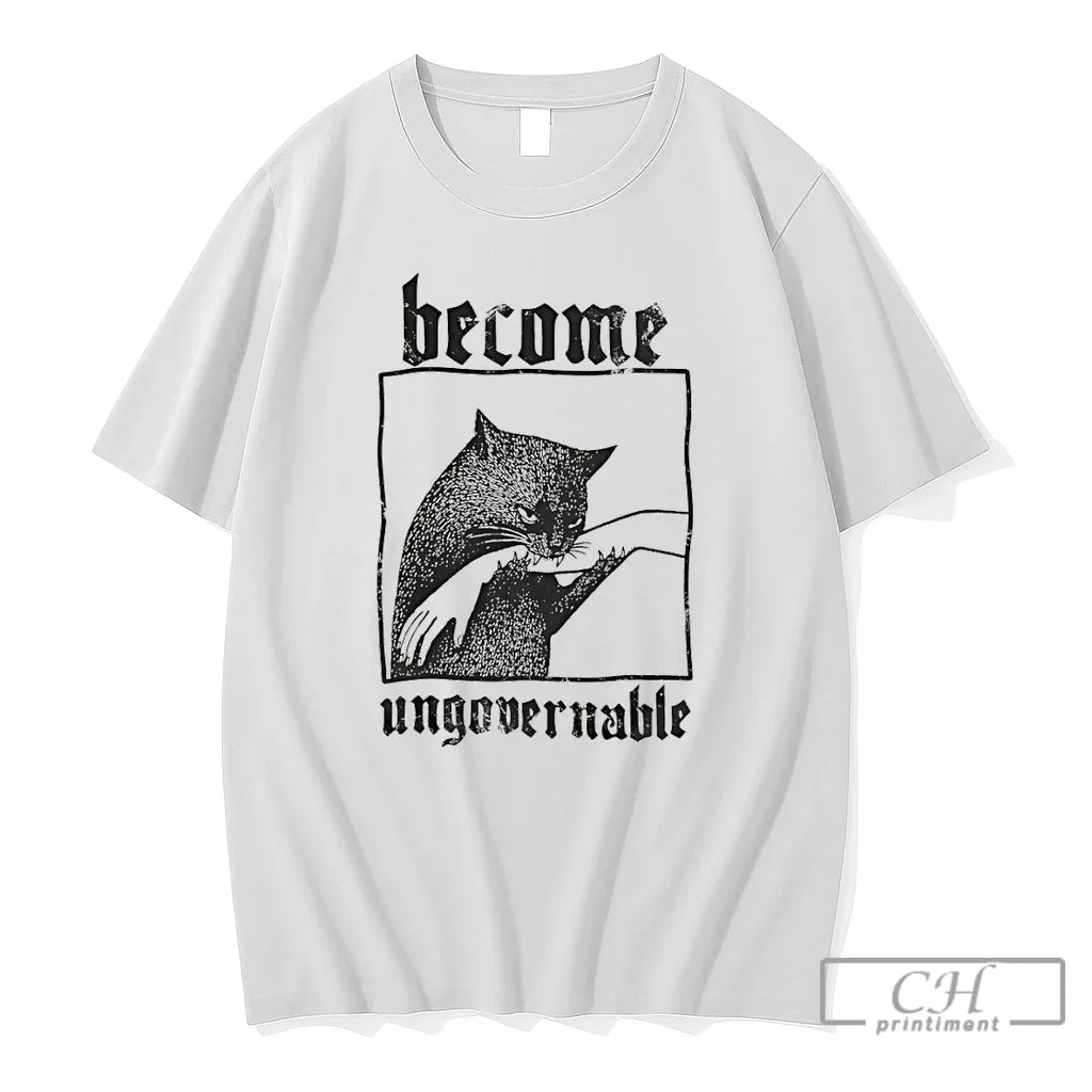Premium Cat Biting Hand Become Ungovernable Vintage - Adult & Kids T-Shirts, Sweatshirts & Hoodies apparel design preview 1
