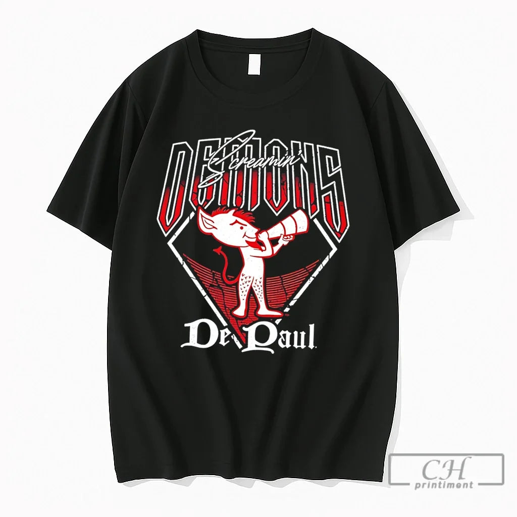 Premium Demons Screamin De Paul Mascot - Adult & Kids T-Shirts, Sweatshirts & Hoodies apparel design preview 1