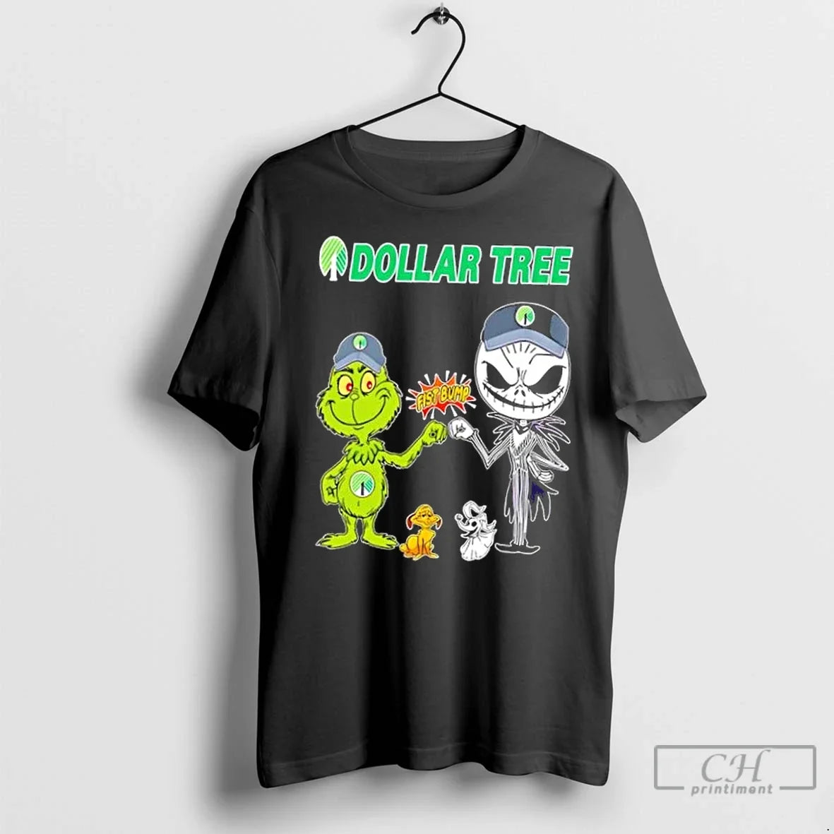 Premium Dollar Tree X Grinch And Jack Skellington - Adult & Kids T-Shirts, Sweatshirts & Hoodies apparel design preview 1