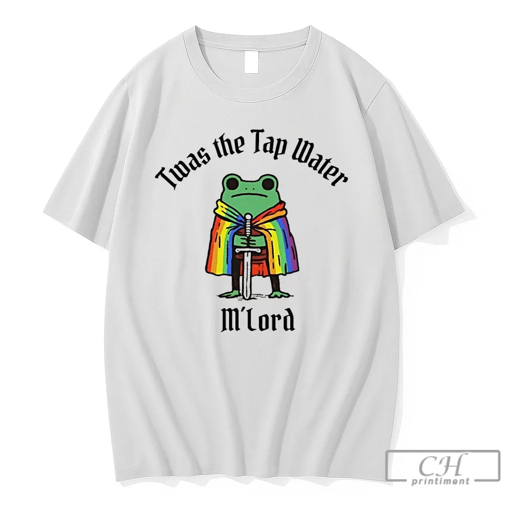 Premium Funny Frog Twas The Tap Water Mlord Pride - Adult & Kids T-Shirts, Sweatshirts & Hoodies apparel design preview 1