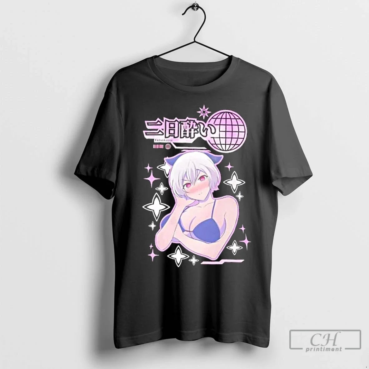 Premium Futsukayoi Anime Girl Aesthetic Vaporwave - Adult & Kids T-Shirts, Sweatshirts & Hoodies apparel design preview 1