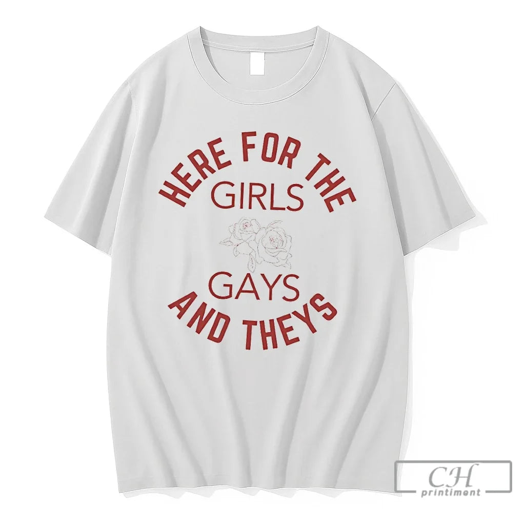 Premium Here For The Girls Gays And Theys Lgbt Pride - Adult & Kids T-Shirts, Sweatshirts & Hoodies apparel design preview 1