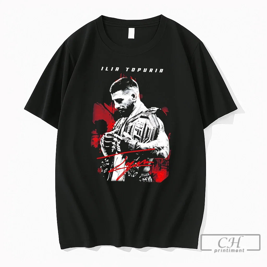 Premium Ilia Topuria Ufc Champion 2026 Signature - Adult & Kids T-Shirts, Sweatshirts & Hoodies apparel design preview 1