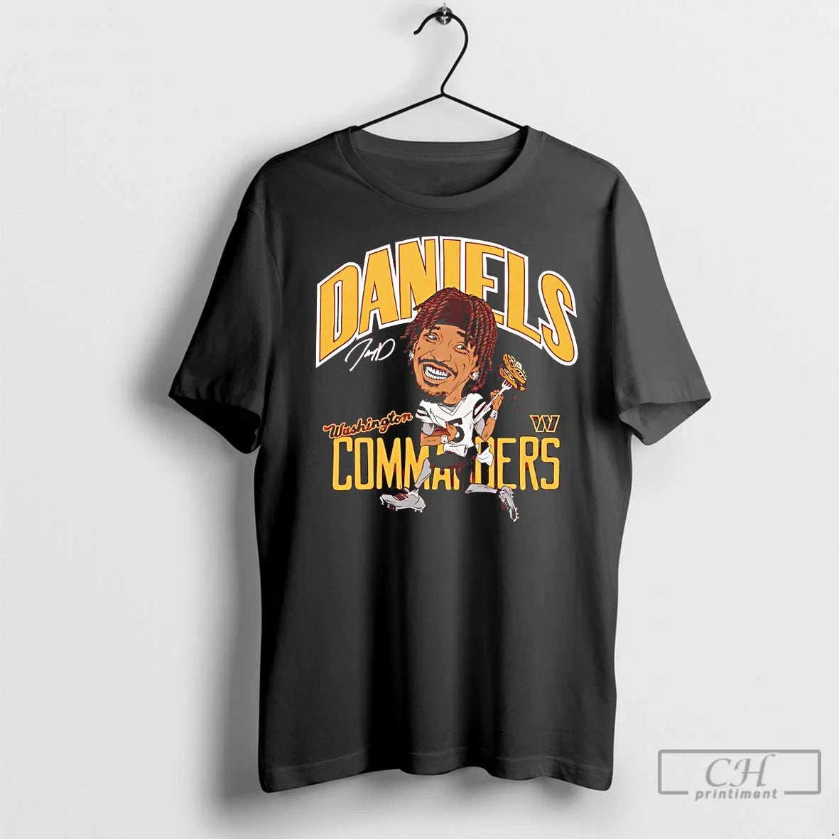 Premium Jayden Daniels Washington Commanders Waffles - Adult & Kids T-Shirts, Sweatshirts & Hoodies apparel design preview 1