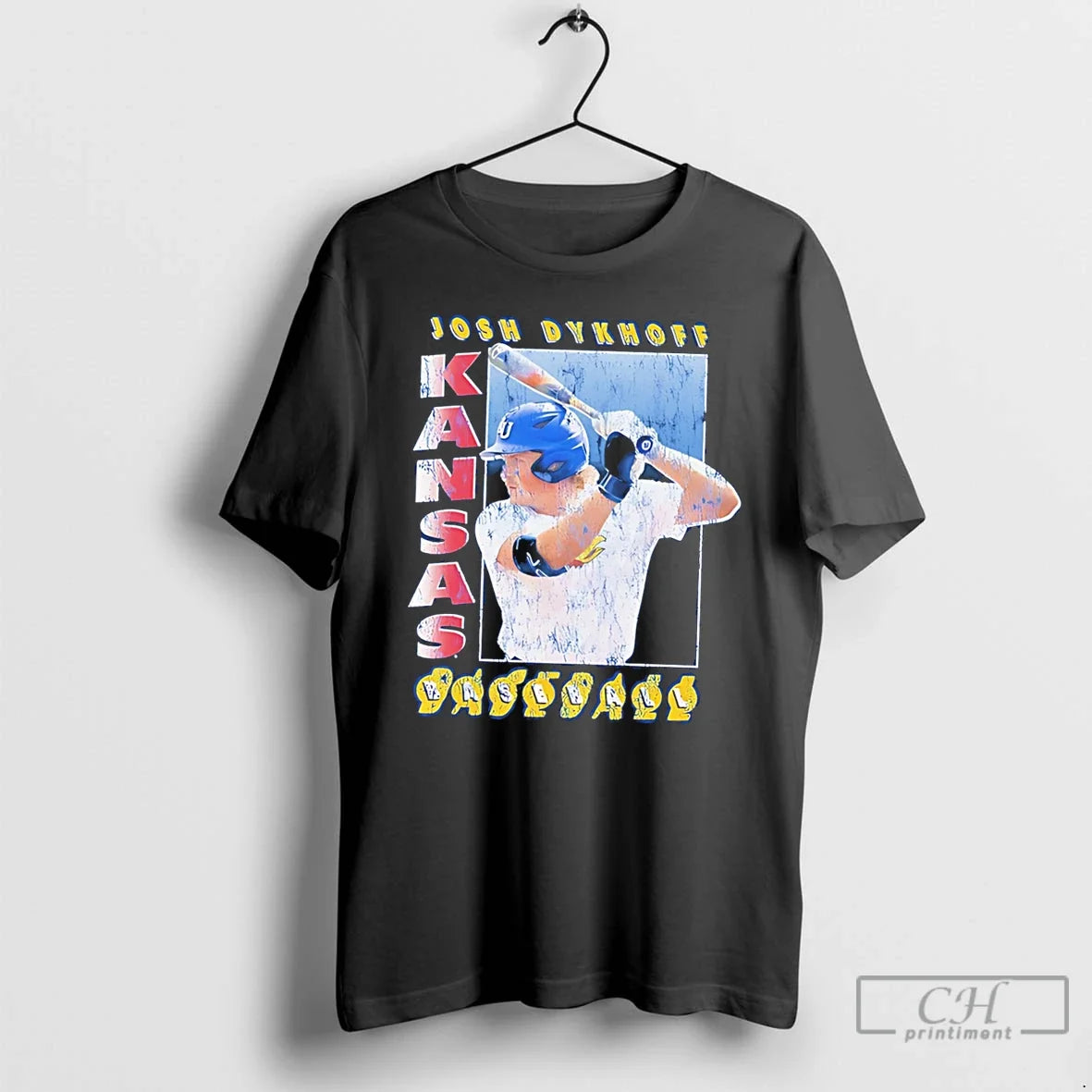 Premium Kansas Jayhawks Baseball Josh Dykhoff - Adult & Kids T-Shirts, Sweatshirts & Hoodies apparel design preview 1