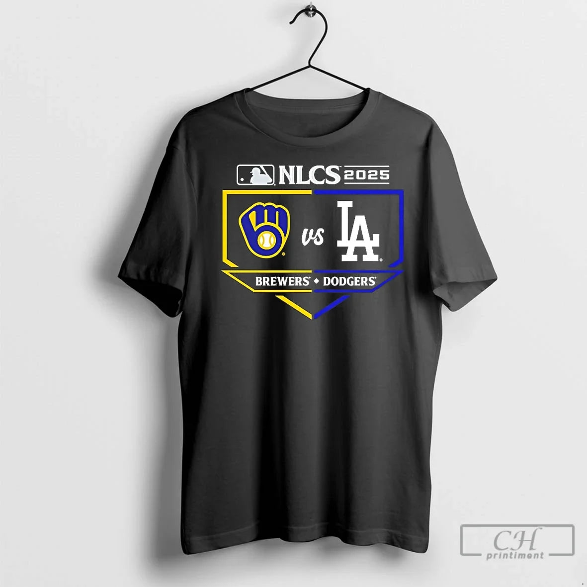 Premium Milwaukee Brewers Vs Los Angeles Dodgers 2025 - Adult & Kids T-Shirts, Sweatshirts & Hoodies apparel design preview 1