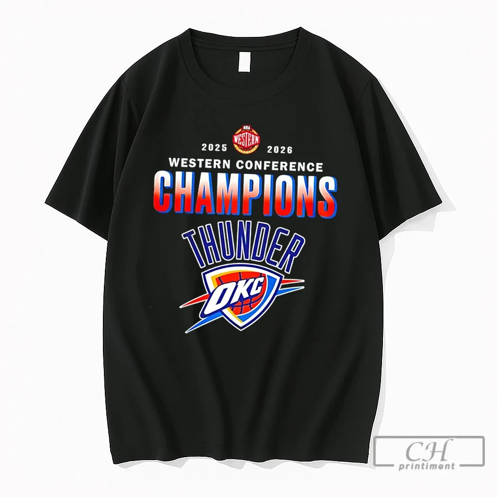 Premium Okc Thunder 2026 Nba Western Conference - Adult & Kids T-Shirts, Sweatshirts & Hoodies apparel design preview 1