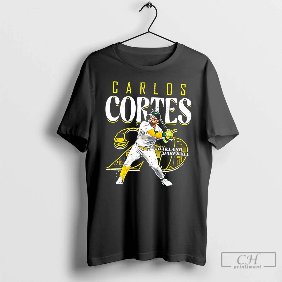 Premium Oakland Baseball Carlos Cortes Number 26 - Adult & Kids T-Shirts, Sweatshirts & Hoodies apparel design preview 1