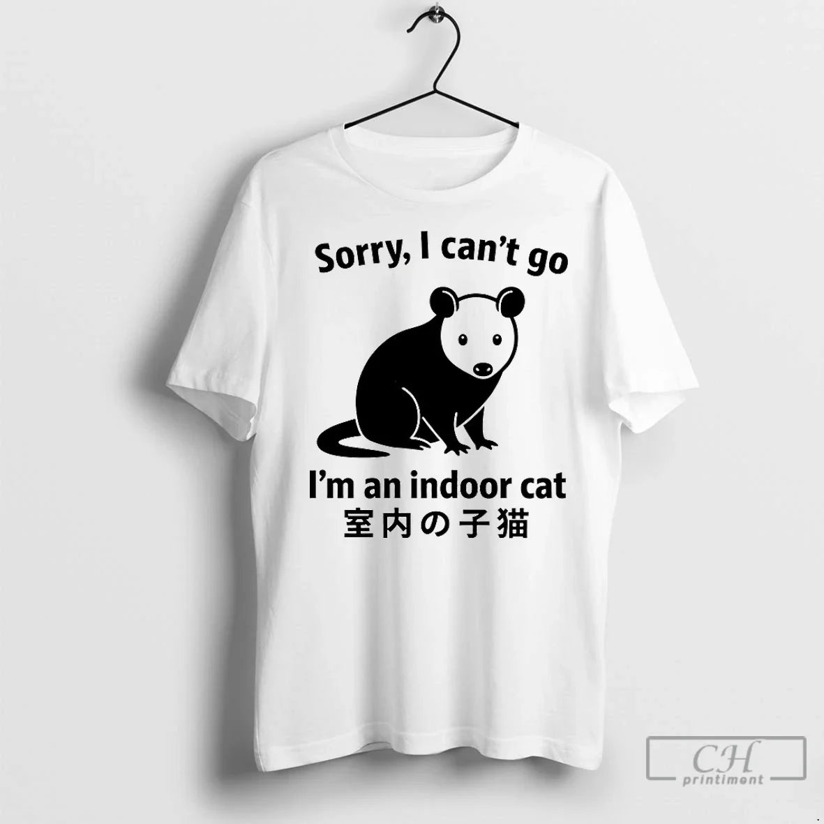 Premium Opossum Sorry I Cant Go Im An Indoor Cat - Adult & Kids T-Shirts, Sweatshirts & Hoodies apparel design preview 1