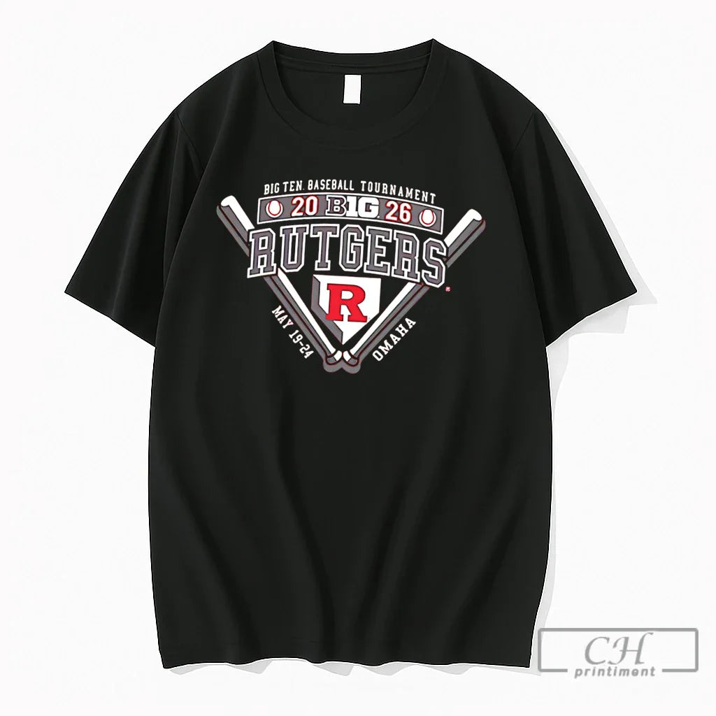 Premium Rutgers Scarlet Knights 2026 Big Ten Baseball - Adult & Kids T-Shirts, Sweatshirts & Hoodies apparel design preview 1